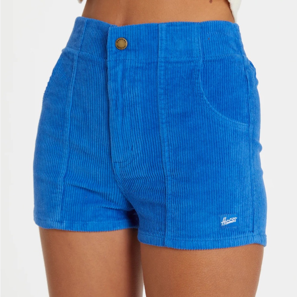 NWT Hammies Retro High Rise Elastic Waist Snap Button Corduroy Shorts
